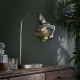 Lampe à poser vintage en métal argenté et verre ambré Alexis