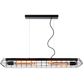 Suspension industrielle noire 2xE27 Stella