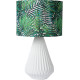 Lampe de table vintage porcelaine et lin 1xE27 Hawaii