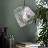 Suspension contemporaine en verre soufflé transparent 1 lampe Jack