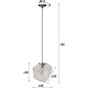 Suspension contemporaine en verre soufflé transparent 1 lampe Jack