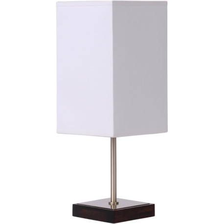 Lampe de table classique tactile sur pied tissu blanc Luna