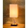 Lampe de table classique tactile sur pied tissu blanc Luna