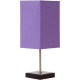Lampe de table classique tactile sur pied tissu mauve Luna