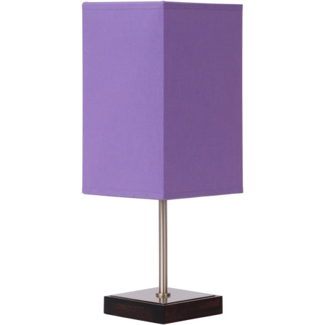 Lampe de table classique tactile sur pied tissu mauve Luna