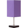 Lampe de table classique tactile sur pied tissu mauve Luna