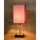 Lampe de table classique tactile sur pied tissu mauve Luna