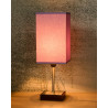 Lampe de table classique tactile sur pied tissu mauve Luna