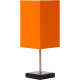 Lampe de table classique tactile sur pied tissu orange Luna