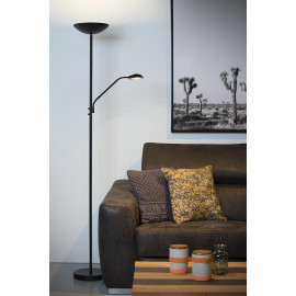 Lampadaire / liseuse moderne Round Move | 1 point lumineux | Noir |  Dimmable | LED de | bol