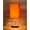 Lampe de table classique tactile sur pied tissu orange Luna