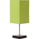 Lampe de table classique tactile sur pied tissu vert Luna