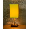 Lampe de table classique tactile sur pied tissu vert Luna