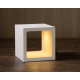 Lampe à poser design tactile led en métal blanc Cubik