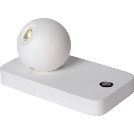Lampe de table design led orientable en acier blanc Iberis