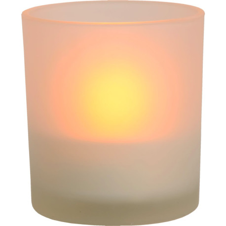 Lampe à poser classique ronde en verre bougie led Candea