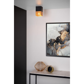 Plafonnier LED au néon doré au design minimaliste, luminaire décoratif de  plafond, design moderne, idéal pour