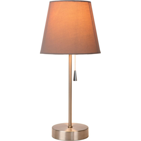 Lampe de table classique en métal et tissu taupe Noa