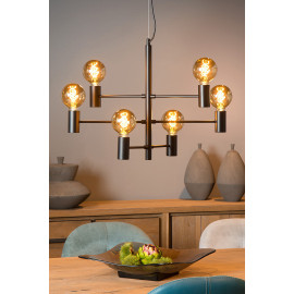 Suspension industrielle en métal 6xE27 Sloan