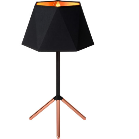 Lampe de table design en métal et tissu noir Barcelona