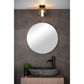 Plafonnier en verre fumé salle de bain Ryle