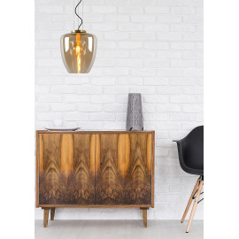 Suspension rétro en verre fumé Ø 28 cm Ambra