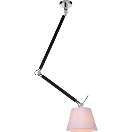 Plafonnier moderne articulé en métal et tissu blanc Bagossa