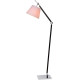 Lampadaire moderne articulé en métal et tissu blanc Bagossa