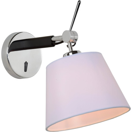 Applique moderne orientable en métal et tissu blanc Bagossa