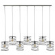 Suspension industrielle en métal noir 7 x Ø20 cm Aurèle