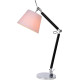 Lampe de bureau moderne articulée en métal et tissu blanc Bagossa
