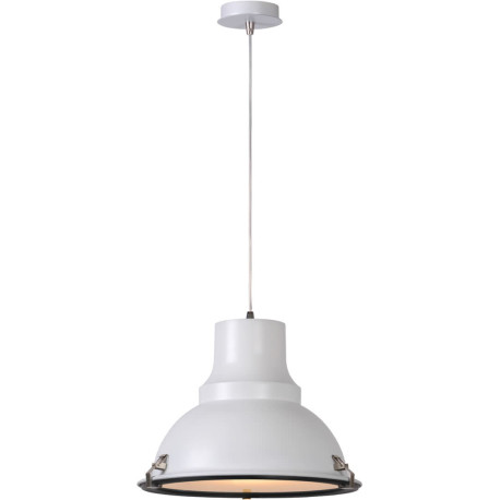 Suspension industrielle en métal blanc Ornella