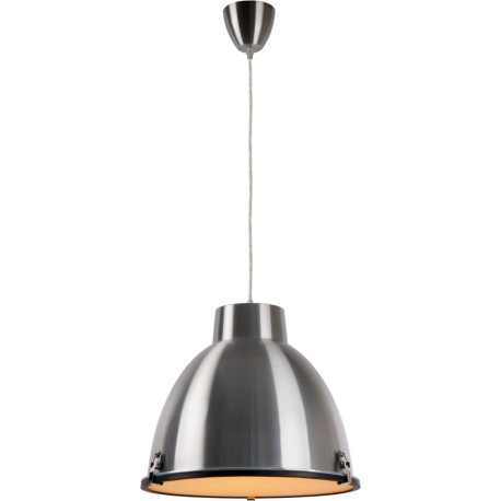 Suspension industriel en aluminium satin chromé Maya