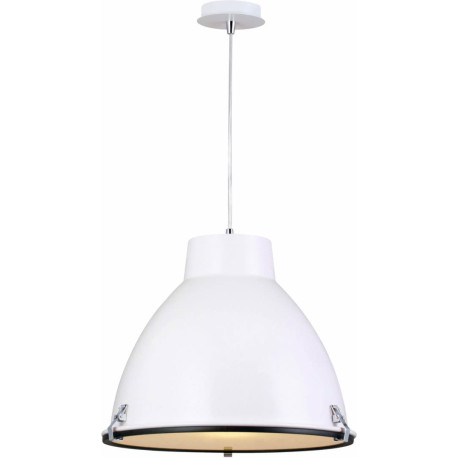 Suspension industrielle en métal blanc Sonia