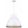 Suspension industrielle en métal blanc Sonia