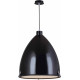 Suspension industrielle aluminium et verre noir Rosana