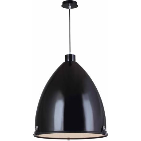 Suspension industrielle aluminium et verre noir Rosana