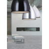Suspension industrielle aluminium et verre noir Rosana