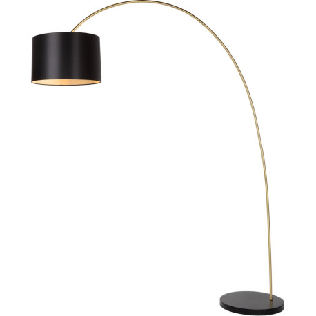 Lampadaire baroque en acier et tissu noir Tamara