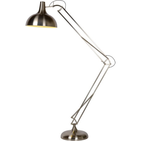 Lampadaire industriel articulé en métal chromé mat Joanice