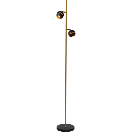 Lampadaire design droit led doré et noir Poly