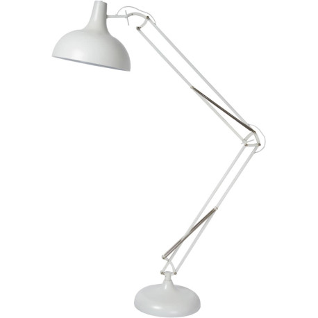 Lampadaire industriel articulé en métal blanc mat Joanice