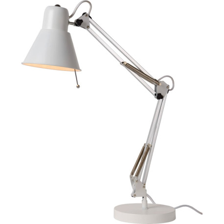 Lampe de bureau design en métal blanc Emelyn