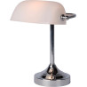 Lampe à poser vintage en métal et en verre blanc Luxory