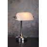 Lampe à poser vintage en métal et en verre blanc Luxory