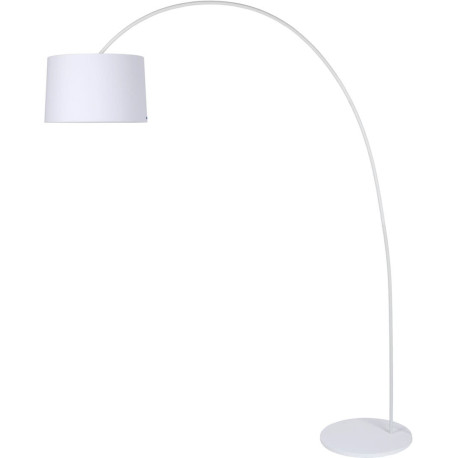 Lampadaire baroque en acier et tissu blanc Tamara