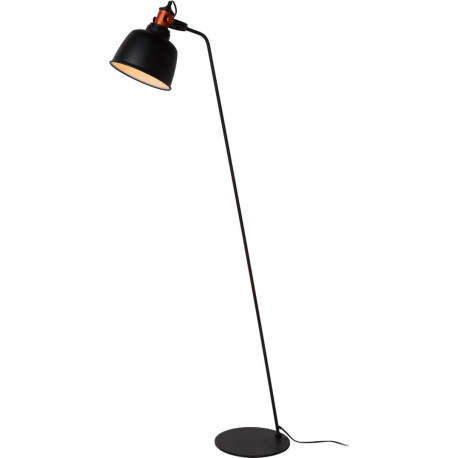 Lampadaire industriel droit en métal noir Severyn