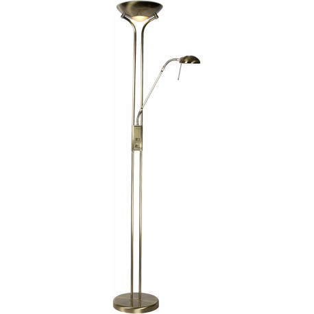 Lampadaire rustique en métal avec liseuse bronze Galva