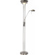 Lampadaire rustique en métal avec liseuse chrome satiné Galva