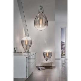 Lampe de table design en verre fumé 30 cm Capri